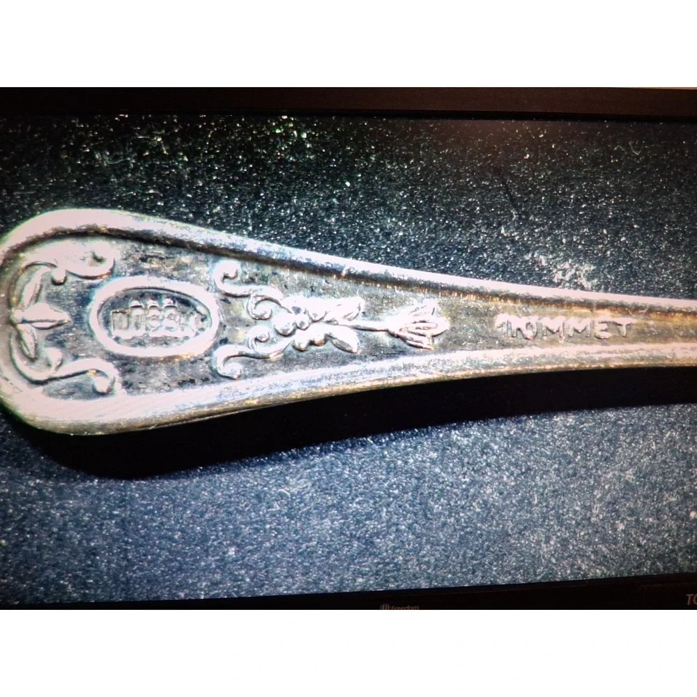 Sterling Silver Pair Baker Manchester  Salt Spoons Appx. .3 oz total weight